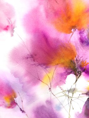 Çiçek arka plan. Suluboya narin çiçekler. Çiçek duvar sanatı. Çiçek tebrik kartı. Pembe çiçekli düğün davetiyesi.