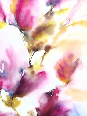 Çiçek arka plan. Suluboya narin çiçekler. Çiçek duvar sanatı. Çiçek tebrik kartı. Pembe çiçekli düğün davetiyesi.