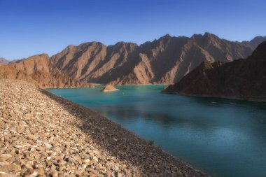 Hatta Baraj Gölü sahne içinde Doğu Dubai, Birleşik Arap Emirlikleri