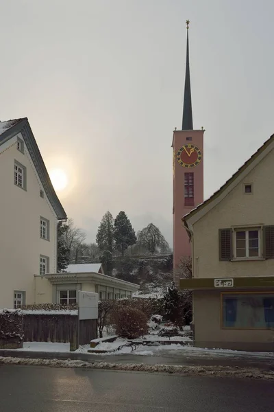 Día de invierno en Buchs, Suiza — Foto de Stock