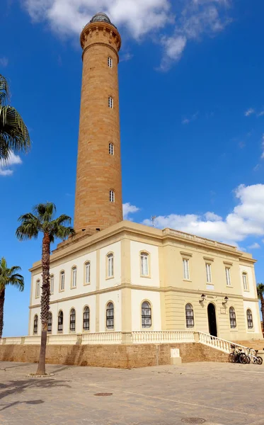 Stone lighthouse in Chipiona in Andalusia Andalucia in Spain in september.