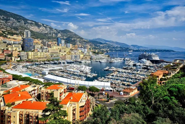 Vista panorámica de Monte Carlo en un día de otoño, Mónaco — Foto de Stock