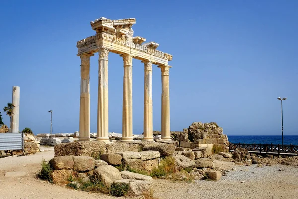 Ruinas Del Templo Apolo Side Hermoso Día Primavera Antalya Turquía — Foto de Stock