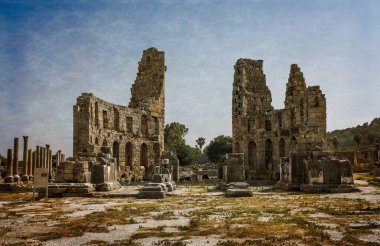 Antalya ilinin Perge Antik Kenti, Türkiye. Temmuz 2020