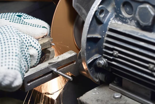 Indústria Metalúrgica Faíscas Quente Material Aço Moagem — Fotografia de Stock