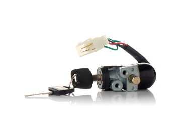 yalıtılmış bir arka plan üzerinde motor parçaları