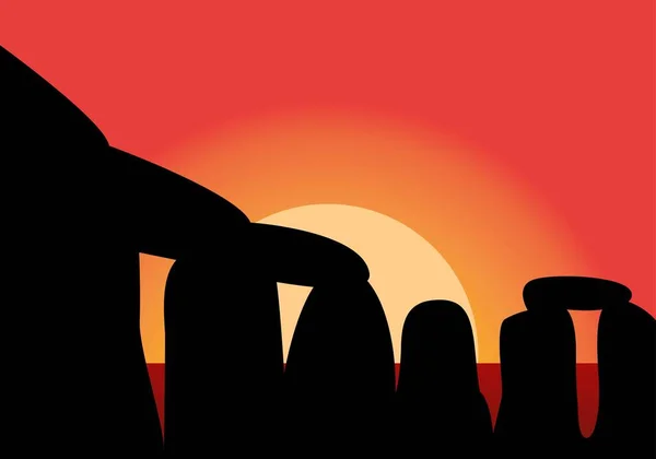 Icône Pierres Stonehenge Élément Culture Royaume Uni — Image vectorielle