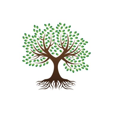 Basit ve modern ağaçlar doğal logo illüstrasyonu 1