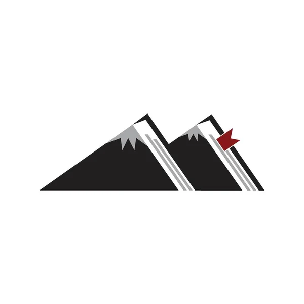 Modèle Logo Livre Montagne Pour Éducation — Image vectorielle