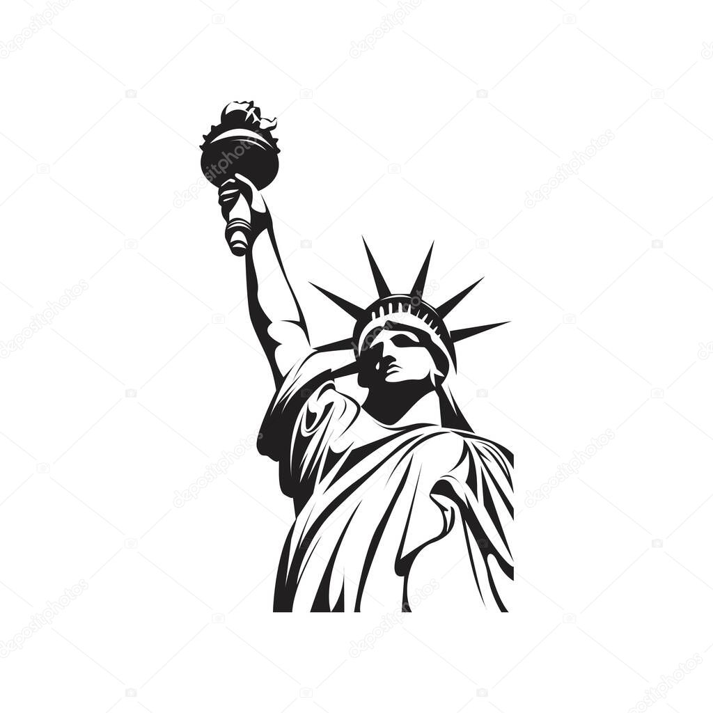 Black decorative liberty logo vector illustration