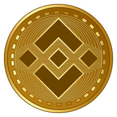 Altın fütüristik binans şifreleme sikke vektör çizimi