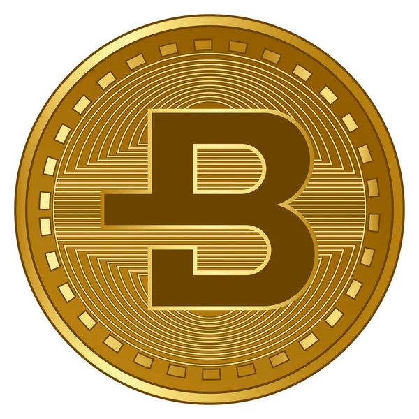 Oro Futurista Bytecoin Criptomoneda Moneda Vector Ilustración — Vector de stock