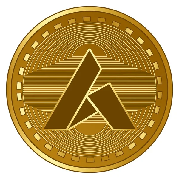 Arany Futurisztikus Ardor Cryptocurrency Érme Vektor Illusztráció — Stock Vector