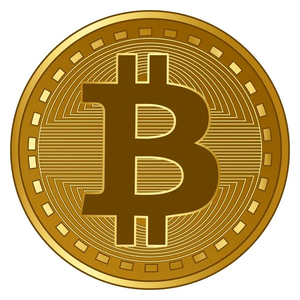 Oro Futurista Bitcoin Criptomoneda Moneda Vector Ilustración — Vector de stock