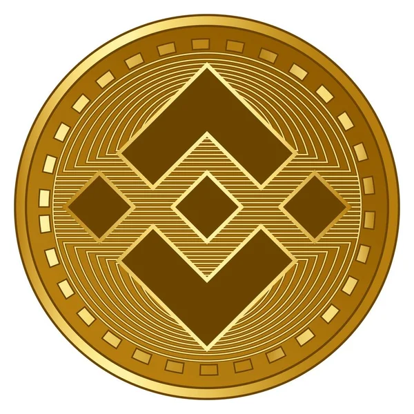 Gold Futuristic Binance Cryptocurrency Coin Vector Example — 스톡 벡터