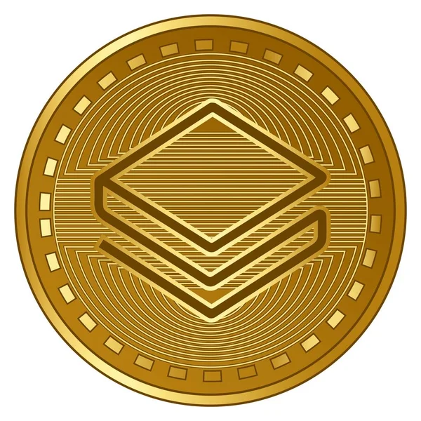 Gold Futuristic Stratis Cryptocurrency Coin Vector — 스톡 벡터
