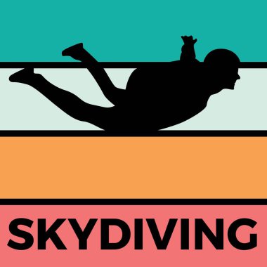 skydiving siluet spor etkinlik vektörü grafiği