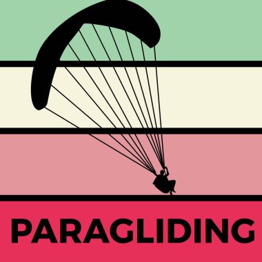 Paragliding siluet spor etkinlik vektörü grafiği