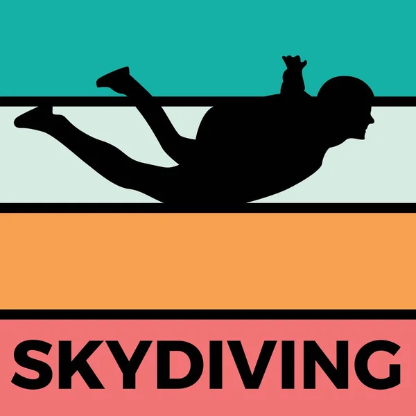 Skydiving Σιλουέτα Αθλητισμός Δραστηριότητα Διάνυσμα Γραφικά — Διανυσματικό Αρχείο