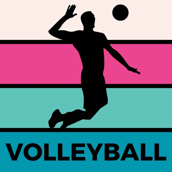 Voleibol Silueta Deporte Actividad Vector Gráfico — Vector de stock