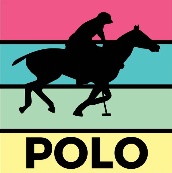 Polo Silhouette Sport Aktivitätsvektor Grafik — Stockvektor