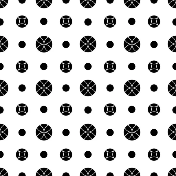 Μαύρο Και Άσπρο Μοτίβο Διάνυσμα Κουκίδων Κύκλου — Διανυσματικό Αρχείο