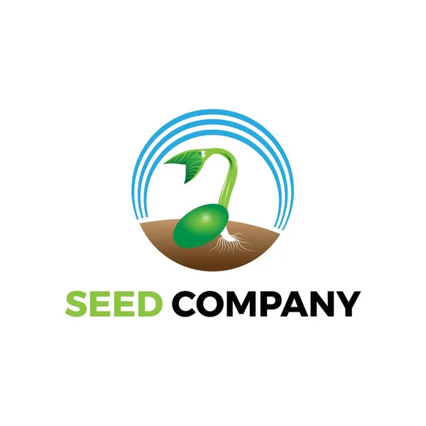 Crescimento Logotipo Semente Ilustração Para Meio Ambiente Agricultura Jardinagem Empresa — Vetor de Stock