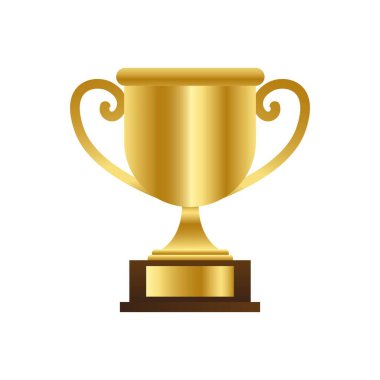 lüks altın kupa logo illüstrasyon vektör şablonu