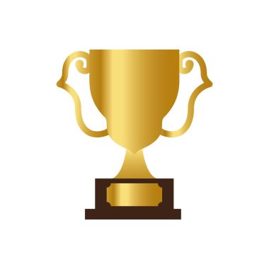 lüks altın kupa logo illüstrasyon vektör şablonu