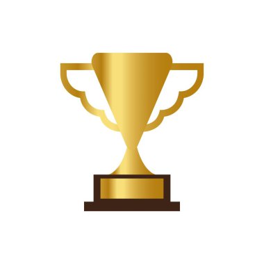 lüks altın kupa logo illüstrasyon vektör şablonu