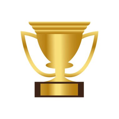 lüks altın kupa logo illüstrasyon vektör şablonu