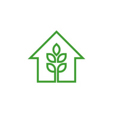 yeşil ev ağacı logo vektörü kavramı