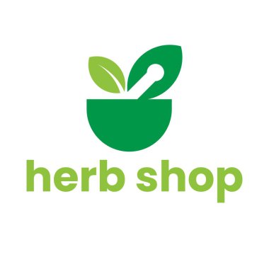 yeşil bitkisel tıbbi logo vektör şablonu
