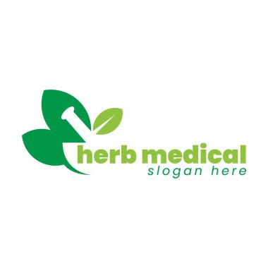 yeşil bitkisel tıbbi logo vektör şablonu