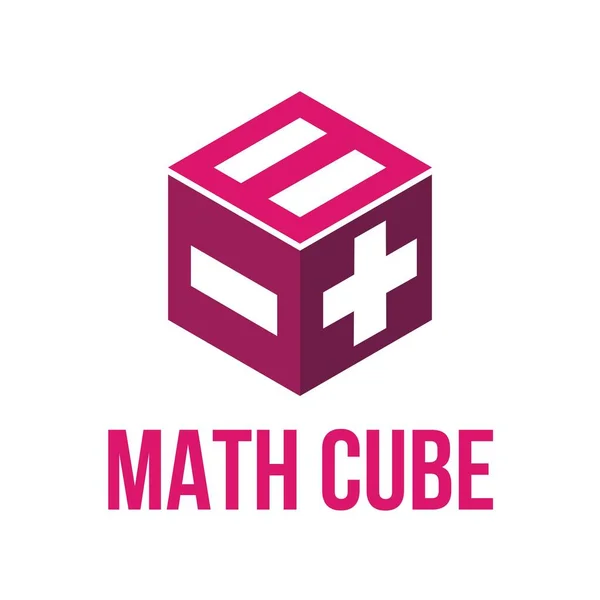 Würfelbox Logo Mit Mathematischer Symbolvektorvorlage — Stockvektor