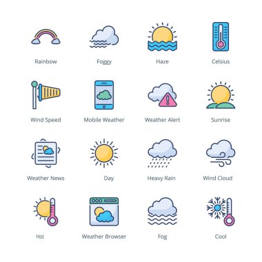Hava Dolu Satır Simgeleri - vuruş, vektör