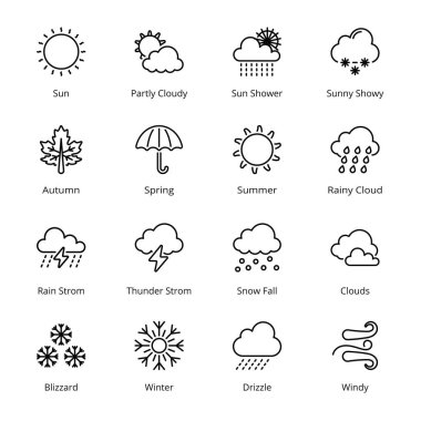 Hava Çizgisi Simgeleri - felç, vektör