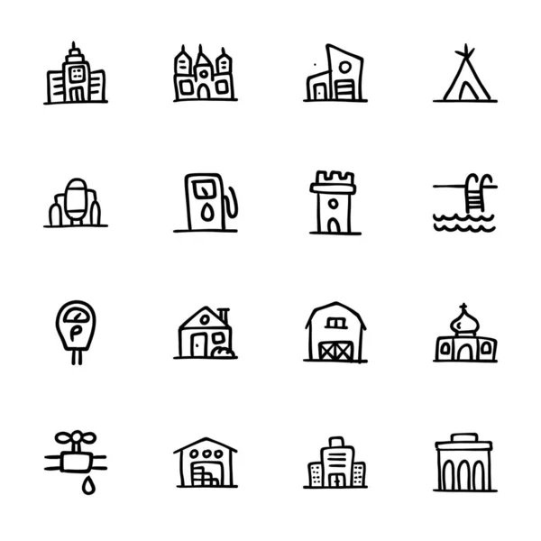 Handgezeichnete Icons Doodles Vektor — Stockvektor