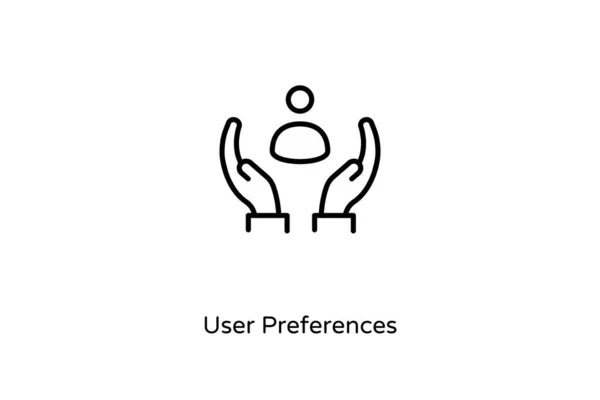 Kullanıcı Tercihleri Vektör Doğrusal Simgesi Logotype — Stok Vektör