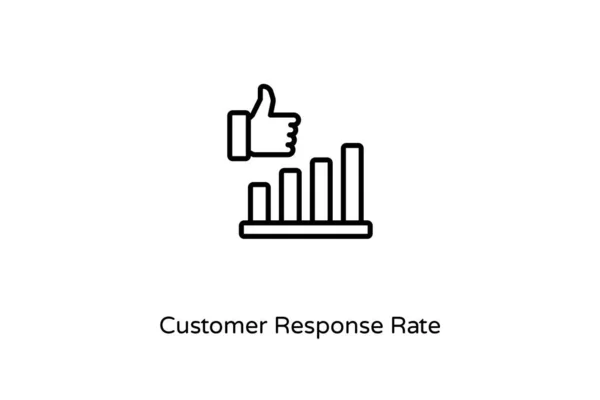 Customer Response Rate Lineair Pictogram Vector Logotype — Stockvector