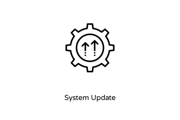 Mise Jour Système Icône Linéaire Dans Vecteur Logotype — Image vectorielle