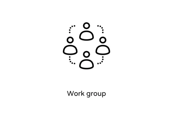 Werkgroep Lineair Icoon Vector Logotype — Stockvector