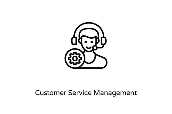 Customer Service Management Lineair Icoon Vector Logotype — Stockvector