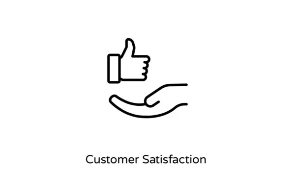 Ikon Linear Kepuasan Pelanggan Dalam Vektor Logotype - Stok Vektor