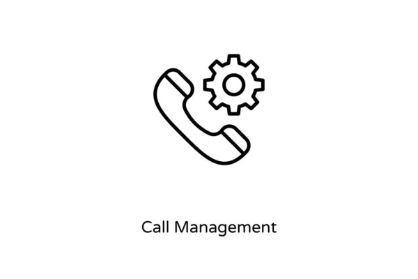 Call Management Icono Lineal Vector Logotipo — Vector de stock