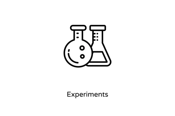 Experimentos Ícone Linear Vetor Logotipo —  Vetores de Stock