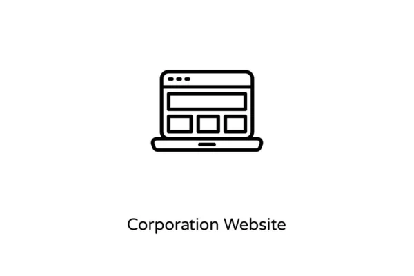 Corporation Website Linear Icon Vector — 스톡 벡터