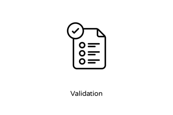 Validation Icône Linéaire Dans Vecteur Logotype — Image vectorielle