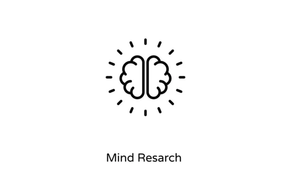 Mind Research Icono Lineal Vector Logotipo — Vector de stock