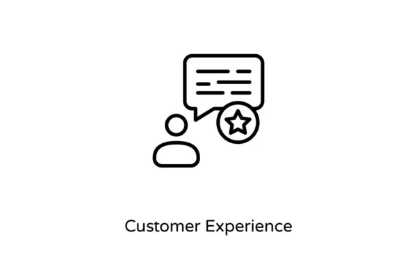 Линейный Значок Customer Experience Векторе Логотип — стоковый вектор